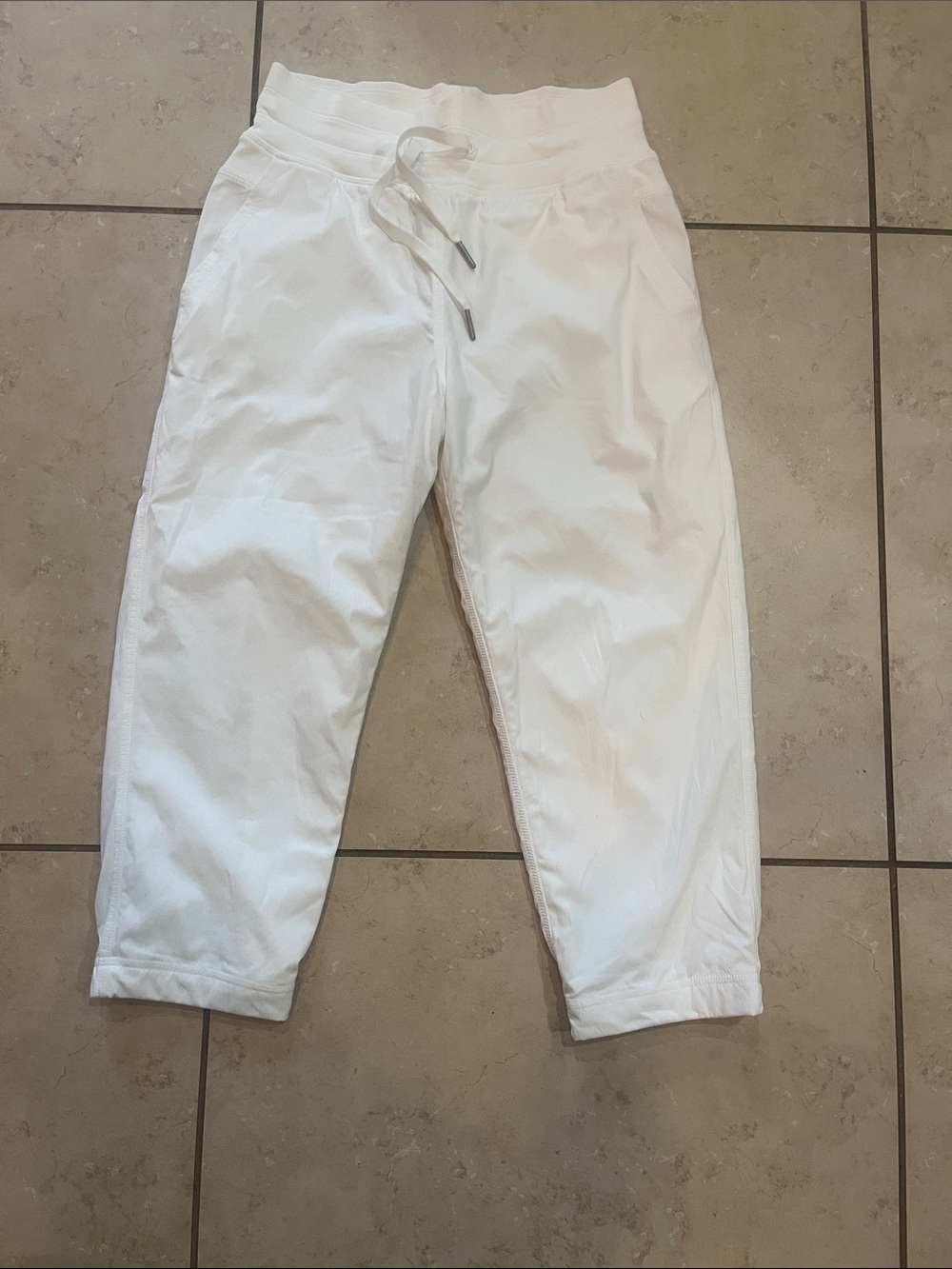 lululemon athletica Dance Studio White Capri Drawstring Pants-Lined